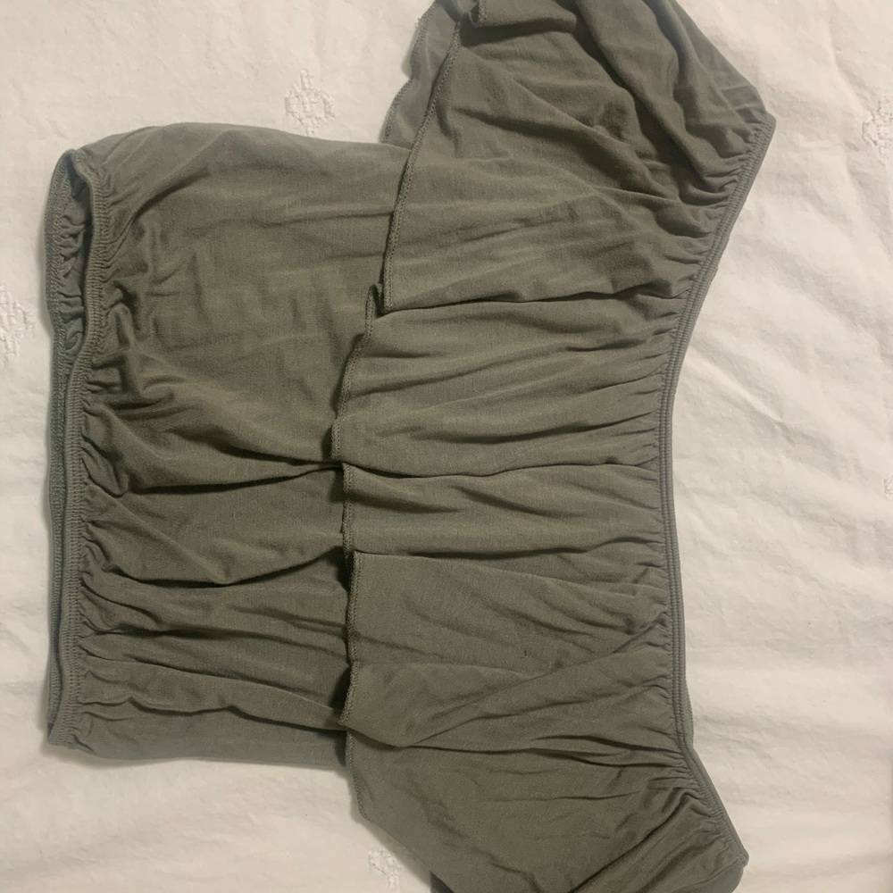Olive Green Off-the-shoulder Crop